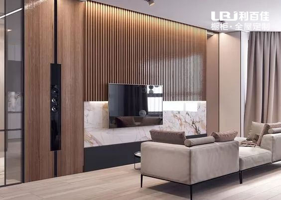 原木定制電視背景墻，2018流行這樣設計